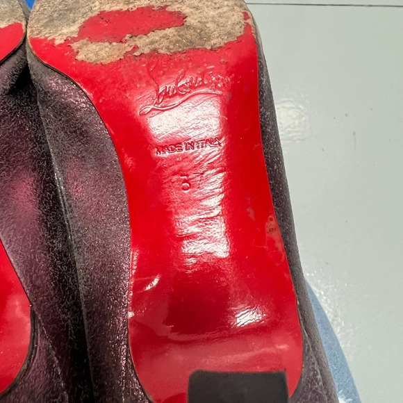 Christian Louboutin Purple Sparkle Kitten Heel Ballet Heels, size 37 - Picture 11 of 11